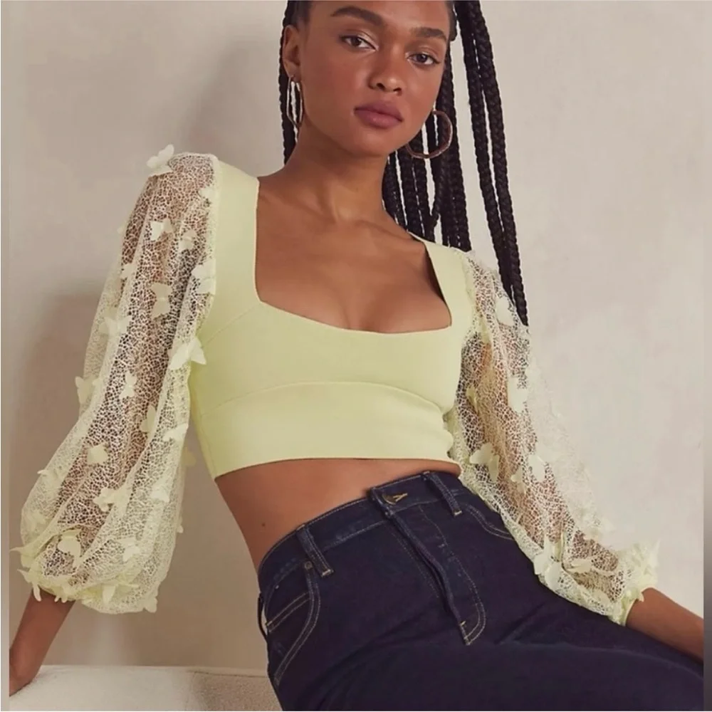 Free People Butterfly Crop Top - Picture 1 of 6